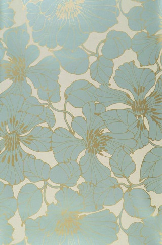 Blue gold flower pattern white - a silk screen free wallpaper for mobile