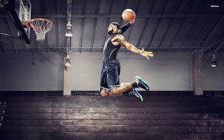 Man jumping basketball air hands 4 - his hand and a basketball free wallpaper
