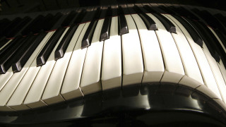 Piano closeup black white keyboard 2 - baroque free wallpaper