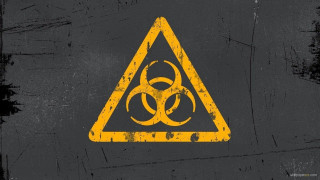 Yellow black hazard sign neoplasticism - biopunk free wallpaper for desktop