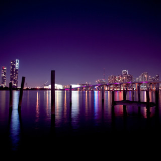 City skyline night bridge water 3 - night free wallpaper for tablet