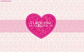 Pink heart ribbon i love - a pink stripe free wallpaper