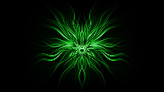Green flower black background center 2 - a green flower free wallpaper for desktop