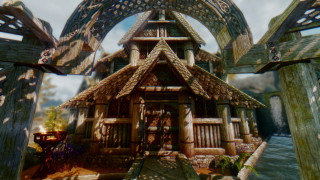 House forest bridge pond computer - global illumination free wallpaper for desktop