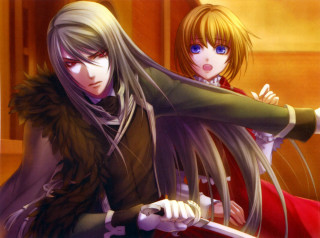 Anime characters standing room door - two anime character free wallpaper