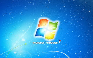 Blue background windows7 logo green 5 - a window 7 logo free wallpaper for desktop