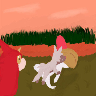 Cartoon cat chasing bird grass - free cats wallpaper for tablet