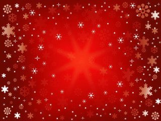 Red snowflakes stars christmas reindeer - free christmas wallpaper for desktop