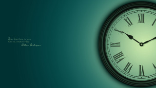 Clock roman numerals green background 2 - the time free wallpaper