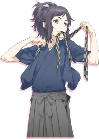 Woman tie blue shirt shoulders - her shoulder free wallpaper for mobile