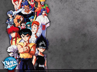 Anime group characters gray background - a gray background free wallpaper