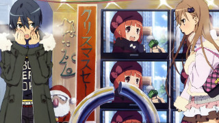 Anime couple window santa claus - a santa clause free wallpaper