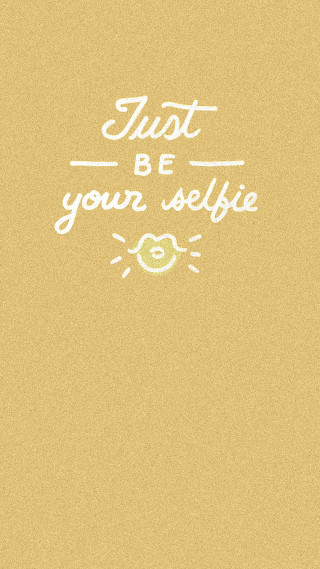 Yellow background white text selfie - a white text free wallpaper for mobile