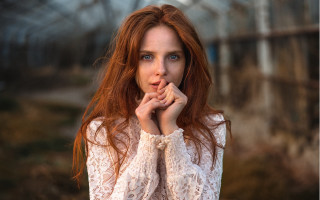 Red haired woman portrait artnouveau - art nouveau free wallpaper