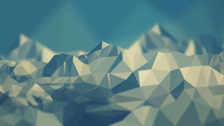 Lowpoly mountain range clouds blue - low free wallpaper for desktop