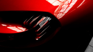 Red car metal fork shadow - sharp high detail free wallpaper
