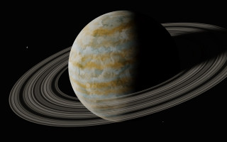 Saturn rings star space art - a star in the background free wallpaper