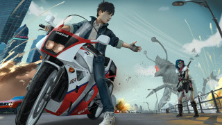 Motorcycle man woman demon city - a motorcycle next free wallpaper
