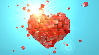 Heart cubes sun abstract geometric - geometric free wallpaper