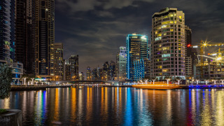 Tokyo cityscape river bridge night - daren bader free wallpaper