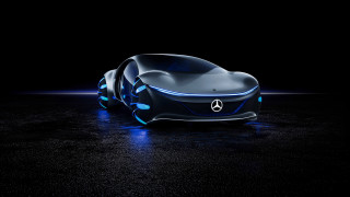 Futuristic car glowing taillights night - a futuristic car free wallpaper for desktop