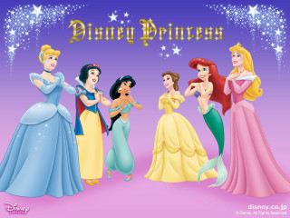 Princesses group purple background stars - a group of princesses free wallpaper