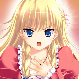 Blonde girl blue eyes pink 2 - a blonde free wallpaper for tablet