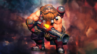 Cartoon bearded gun space explosion - a beard and a beard holding free wallpaper