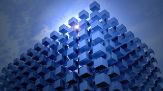 Large blue light constructivism geometric - a blue sky behind free wallpaper for desktop