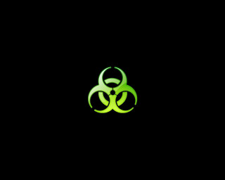Green biohazard sign black background - biopunk free wallpaper