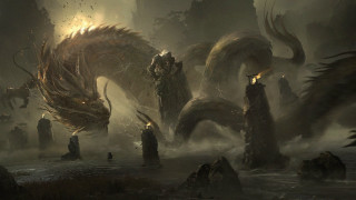 Fantasy dragon forest group heroes - other person free wallpaper for desktop
