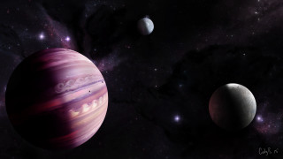 Space planets stars background abstract - a group of planets free wallpaper