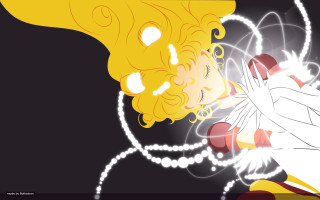 Yellow haired magical girl venus - white circle free wallpaper for desktop