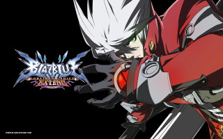 Ragna bloodedge gun pointing green - a character free wallpaper