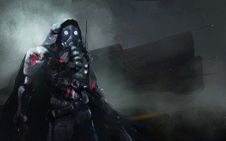 Futuristic man suit sword dark 2 - artem demura free wallpaper