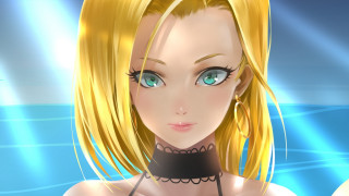 Blonde bluetailor bikini cartoon backlighting - rpg portrait free wallpaper for desktop