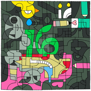 Colorful abstract painting numbers shapes - a colorful abstract painting free wallpaper