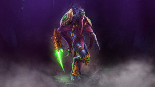 Arcane green light saber fog - a character in a video game holding free wallpaper
