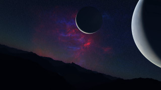 Distant planet moon galaxy matte - filip hodas free wallpaper for desktop