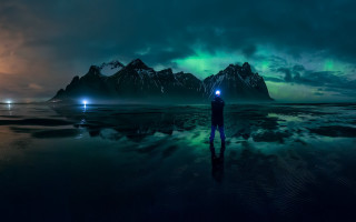 Water green light mountain sky - a sky free wallpaper for desktop