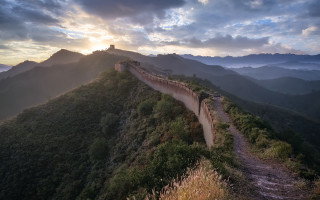 Mountain wall sunset clouds magical - emperor huizong of song free wallpaper