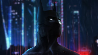 Batman city neon red light - a neon background free wallpaper