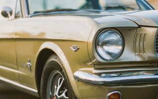 Car headlight building tiltshift photorealism - free vintage wallpaper