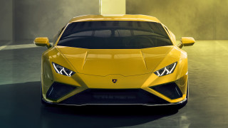 Yellow sports car foggy garage 2 - the side of the car free wallpaper