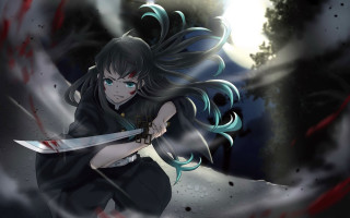 Woman blood sword fullmoon tree - bloody free wallpaper for desktop