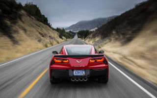 Red sports car mountain road 16 - a license plate free wallpaper for desktop