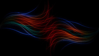 Black background vibrant waves abstract - vibrant color free wallpaper