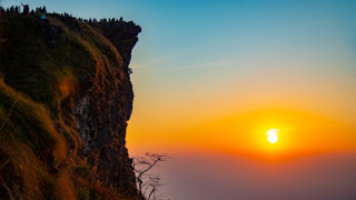 Sunset cliff group bird ding - sunrise free wallpaper for desktop