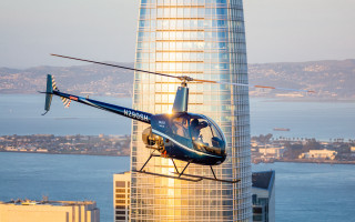 Helicopter city lake skyline urban - free bird wallpaper