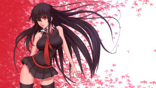 Gothic artist ayuako portrait red - flowing hair free wallpaper